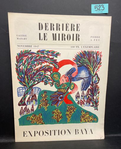 "Derrière le Miroir". N° 6.展览巴雅。P.，Maeght，1947年，1个对开折页，封面有插图（最后一页有墨迹）。第一版包括6幅彩色石...