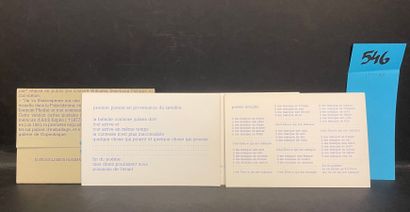 FILLIOU (Robert). 长短诗在家里完成。布鲁塞尔-汉堡，Lebeer Hossmann，1984年，16张明信片，放在口袋里。第一版，500册（罗伯特-菲利欧，Editions...