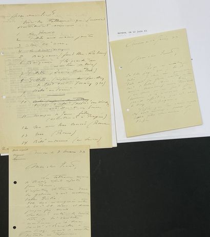 DAEYE (Hippolyte). 8封署名的亲笔信集，写给 "亲爱的朋友 "或 "亲爱的欧内斯特"，日期为安特卫普1931至1935年。这封8页的信件涉及他...