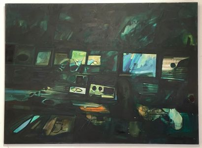 HULTBERG (John Phillip). "Forest Break Down" (1968). Grande huile sur toile, titrée,...