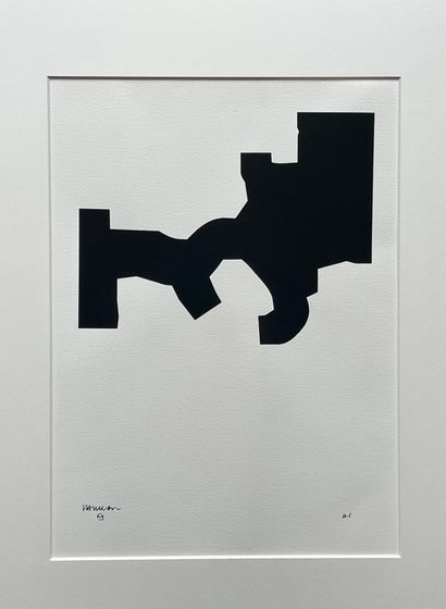 CHILLIDA (Eduardo). "Composition". Serigraphy in black printed on strong paper, mounted...