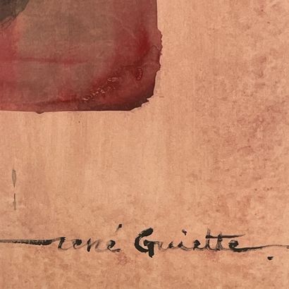 GUIETTE (René). "Composition (1964). Aquarelle et encre sur papier, montée sous cadre...