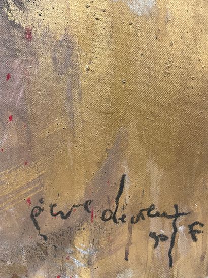 DEVREUX (Pierre). "Ronde de nuit"（1990年）。布面油画，右下角有标题、日期和签名。支持和主题的尺寸：100 x 80厘米。