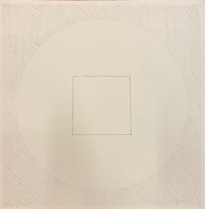 VAN SEVEREN (Dan). Sans titre (1977). Lithographie en gris tirée sur papier vélin,...