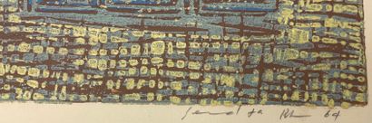 null RHEE (Seund Ja). "Galaxy" (1964). Monotype printed on B.F.K. de Rives, titled,...