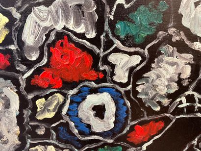 CLUYSENAAR (John). "Composition". Oil on canvas, signed in the lower left corner,...