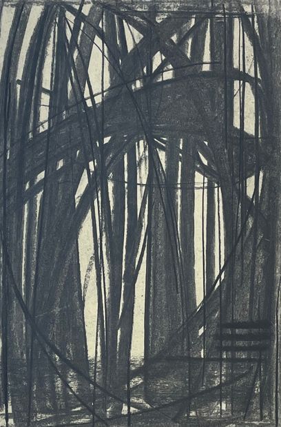 MARSTBOOM (Antoon). "Composition". Ink on paper, mounted under a white mat and wooden...