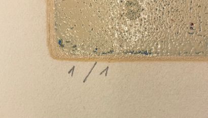 null RHEE（Seund Ja）。"龙的反射"（1964年）。纸上单版画，标题、日期和铅笔签名。尺寸：50 x 43厘米（右上角有轻微放电）。Seund Ja...