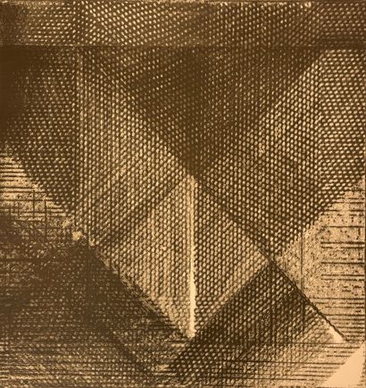null MACK（海因茨）。"Lichtgitter"（1981年）。纬线纸上的黑色石版画，仅有58/195，并有铅笔签名。底座尺寸：106 x 78.5厘米；主题：63...