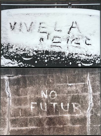 null LEVÊQUE（克劳德）。"Montreuil"（2003）和 "Marseilles-lès-A."。(2003).2张彩色照片的重合，有标题，有1/5的理由，背面有铅笔签名，单独安装在黑色塑料框中。巴黎Yvon...