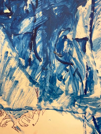 null SEIDEL (Jochen)."那座魔山"（约1964-1971）。纸上丙烯和毡尖笔，有标题，安装在垫子和白色木框下。框架尺寸：68 x 83厘米；主题：44.5...