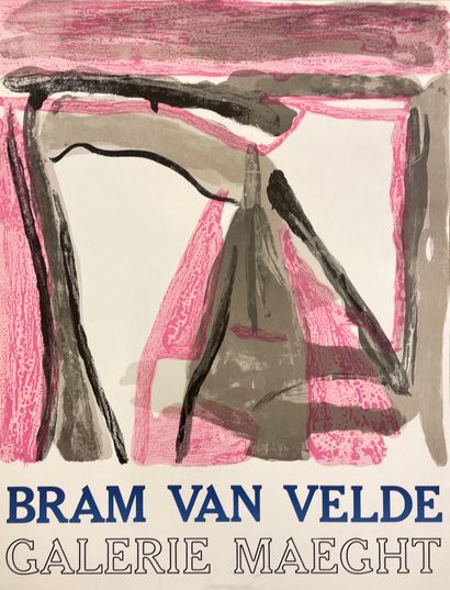 VAN VELDE (Bram). 彩色平版印刷海报。P., Galerie Maeght, s.d., size: 72 x 55 cm (paper thining...