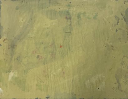 null ZHANG (Hua). "Composition" (ca 1955-60). Oil on paper, signed on the lower left...