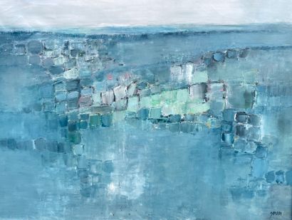 JANSON (Marc). "Heavy Waters" (ca 1965). Oil on canvas, titled and signed on the...