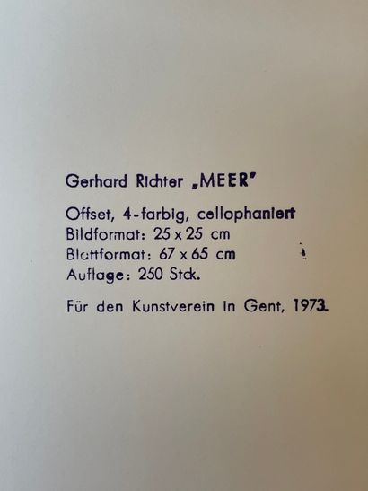 RICHTER (Gerhard). "Meer" (1973). Offset en couleurs, daté, just. 149/250 et signé...