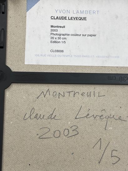 null LEVÊQUE (Claude). "Montreuil" (2003) et "Marseilles-lès-A." (2003). Réunion...