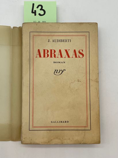 AUDIBERTI (Jacques). Abraxas. P., NRF, 1938, in-12, br., non coupé (couv. tachée...