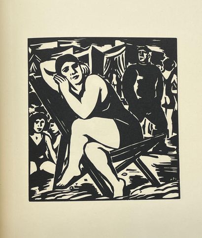 MASEREEL (Frans). The Mermaid. Twenty-eight woodcuts. P., Vorms, 1932, small 4°,...