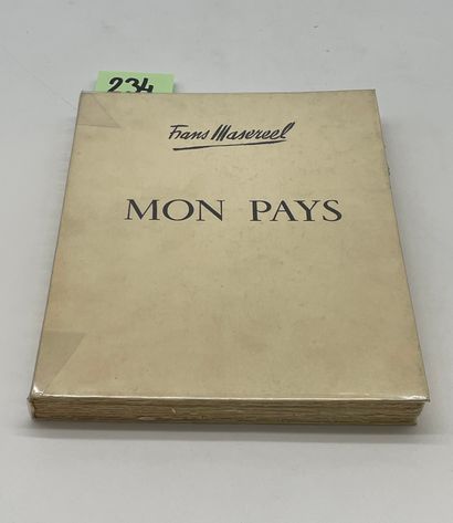 MASEREEL (Frans). Mon pays. Cent bois gravés. S.l., L'Auteur, 1956, 8°, br. Edition...