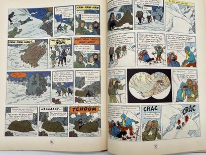 HERGE. 丁丁历险记》（The Adventures of Tintin）。丁丁在西藏。图尔奈，卡斯特曼，1960年，4开本，出版商精装本，红色书脊，第4版...