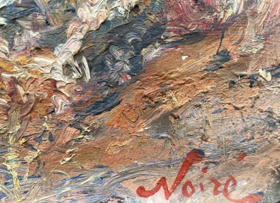 null NOIRÉ (Maxime). "Orientalist Landscape, Algerian Mountains". Oil on canvas,...
