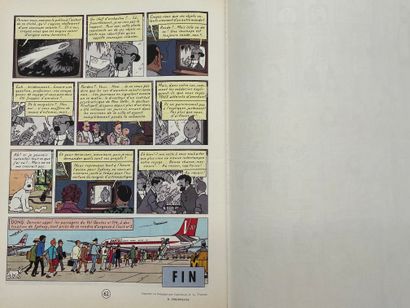 HERGE. 丁丁历险记》（The Adventures of Tintin）。飞往悉尼的714航班。图尔奈，卡斯特曼，1968年，4°，出版商的精装书，印刷的...