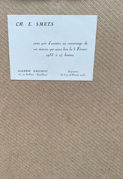SMETS (Charles Ernest). "Les Fileuses de laine" (1951). Huile sur toile, contrecollée...