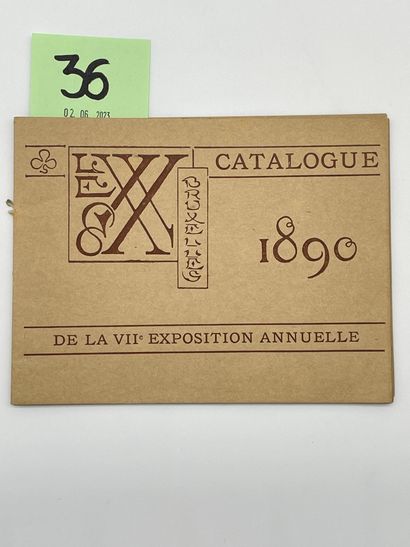 [Les XX]. [梵高] - The XX.第七届年度展览的目录。Brux, Impr. Vve Monnom, 1890, booklet in-16, br.第一版。在这次展览中，文森特-凡高展出了...