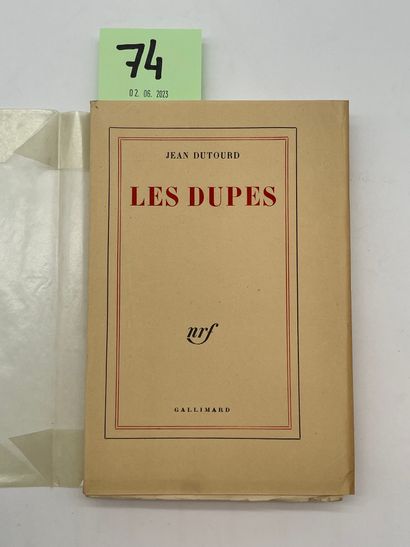 DUTOURD (Jean). Les Dupes.P.，NRF，1959年，12开本，全页空白，br.未切割。第一版印刷了106份，其中1/20份是关于奥朗德...