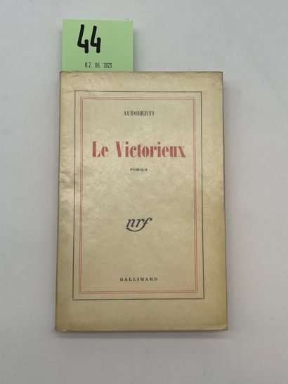 AUDIBERTI (Jacques). Le Victorieux. P., NRF, 1947, in-12, br., non coupé. Edition...
