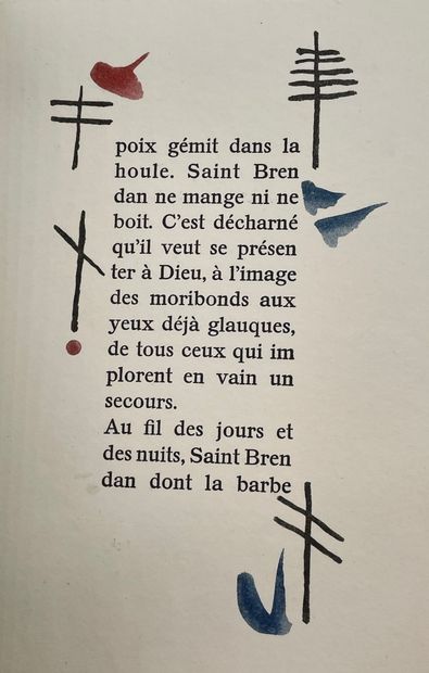 DEON (Michel). Ouest-Est [Signes oghamiques gravés à l'eau-forte par] Jean Cortot....