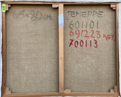 SINIAVER (Ossip). "钢铁厂"（1960年）。布面油画，左下角有日期和签名。支持物和主题的尺寸：64.5 x 79.5厘米。