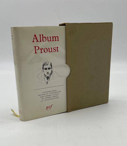 Album Proust. P., NRF, "Bibl. de la Pléiade", 1965, in-12, ed. bindings, yellow,...