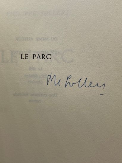 SOLLERS (Philippe). Le Parc.P., Seuil, 1961, 8°, 155 p., br. uncut (封面下角有轻微的角状折痕)。第一版印刷了165份，1/110的牛皮纸pur...