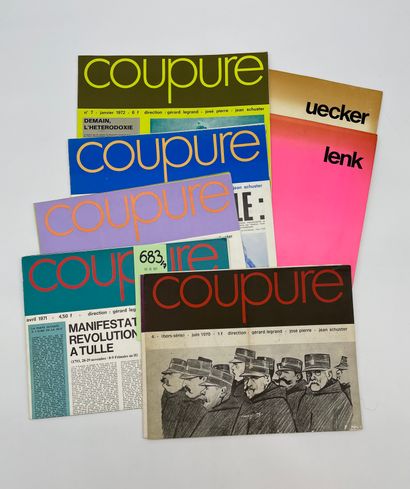 "Coupure". Bimestriel. N° 1 à 7. Paris, Le Terrain Vague, oct. 1969 - janvier 1972,...