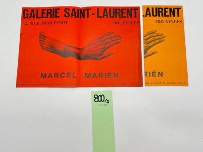 MARIEN (Marcel). Affiche d'intérieur pour son exposition à la Galerie Saint-Laurent,...