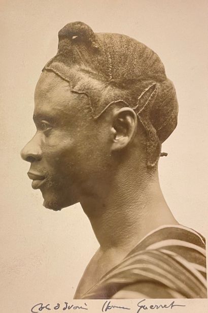 ANONYME. "Baule Woman, Ivory Coast". Silver print bearing the New York Times stamp...