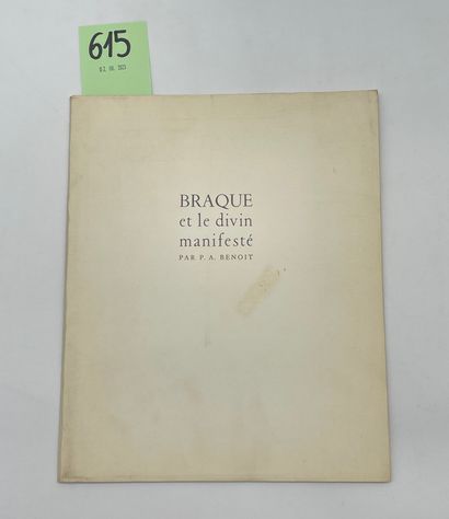 BENOIT (Pierre André). Braque et le divin manifesté. S.l.n.d. [Alès, PAB, 1959],...
