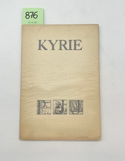SIMA.- JOUVE (Pierre Jean). Kyrie. P., GLM, 1938, petit 4°, non paginé, br., couv....