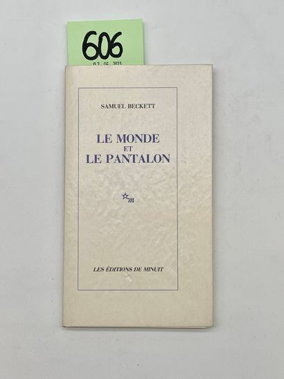 BECKETT (Samuel). Le Monde et le Pantalon. P., Éditions de Minuit, 1989, in-12 agenda,...