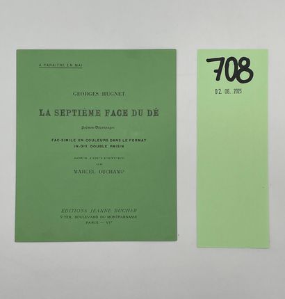 null DUCHAMP - HUGNET (Georges).La Septième face du dé.Georges Hugnet以Marcel Duchamp为封面的书的订阅表，由Jeanne...