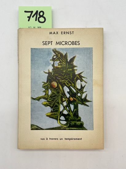 ERNST (Max). 通过一种气质看到的七种微生物。P.，Cercle d'Art，1953年，12开本，出版商的精装本，封面上贴有复制品的插图（封面上的放电如常）。第一版印刷1100份，编号为1/1000...