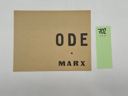 [DOTREMONT, Christian]. Ode to Marx. S.l.n.d. [1947], 1 leaflet 8° of 4 p. (unfolded...