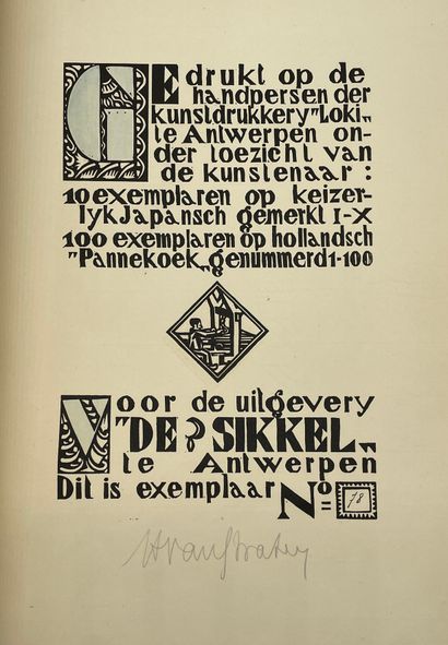 VAN STRATEN (Henri). Ulenspiegel. Antw., De Sikkel, 1927, in-folio, br., couv. rempl....