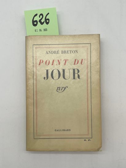 BRETON (André). Point du jour. P., NRF, (1934), in-12, br., non coupé (dos lég. bruni)....