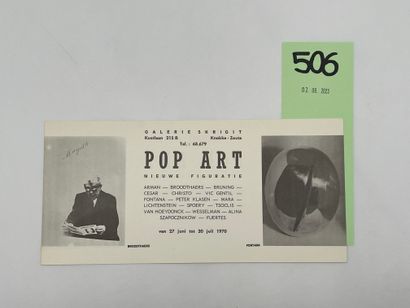 null "Pop Art - Nieuwe Figuratie". Invitation pour l'exposition collective de Arman,...