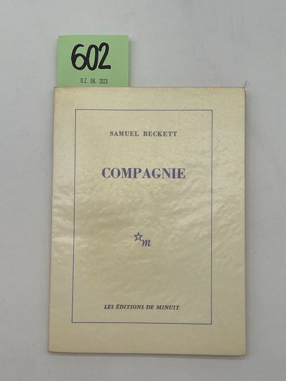 BECKETT (Samuel). Compagnie. P., Editions de Minuit, 1980, 8°, br., non coupé. Edition...