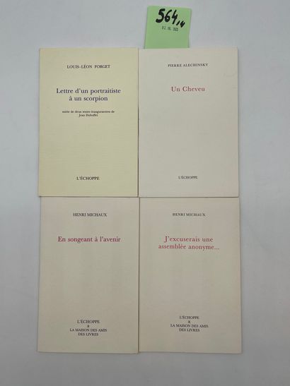 ALECHINSKY (Pierre). Un cheveu. P., L'Echoppe, 1995, 8°, 16 p., br. Edition originale....