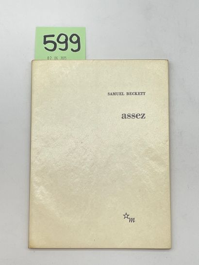 BECKETT (Samuel). Assez. P., Editions de Minuit, 1970, in-12, br., couv. rempl.,...