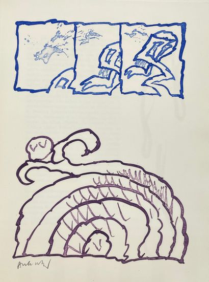 ALECHINSKY (Pierre) et BUTOR (Michel). Le Rêve de l'ammonite. Montpellier, Fata Morgana,...